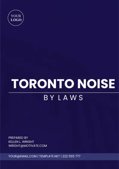 Free Toronto Noise Bylaws Template to Edit Online
