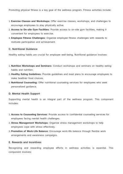 Free Employee Wellness Protocol Development Template to Edit Online