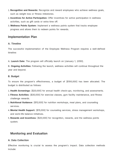Free Employee Wellness Protocol Development Template to Edit Online