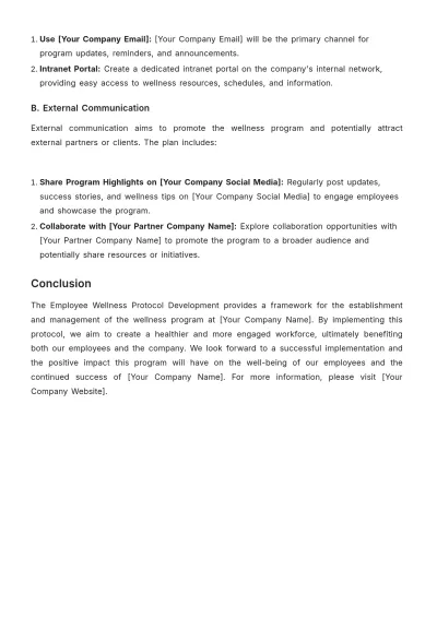 Free Employee Wellness Protocol Development Template to Edit Online