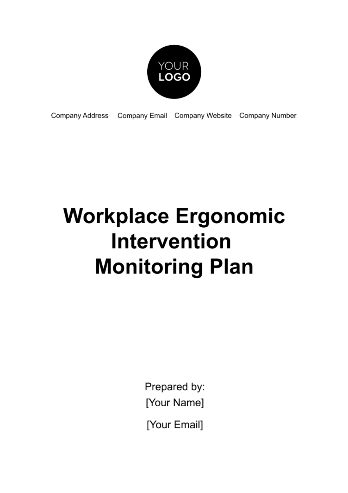 Workplace Ergonomic Intervention Monitoring Plan Template