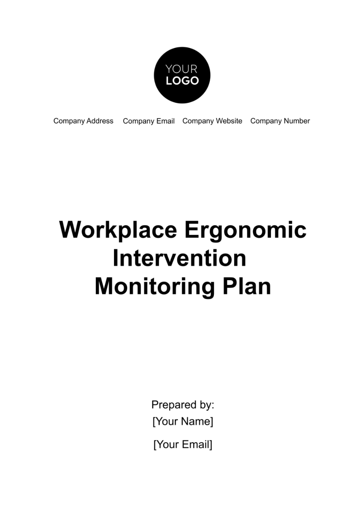 Workplace Ergonomic Intervention Monitoring Plan Template