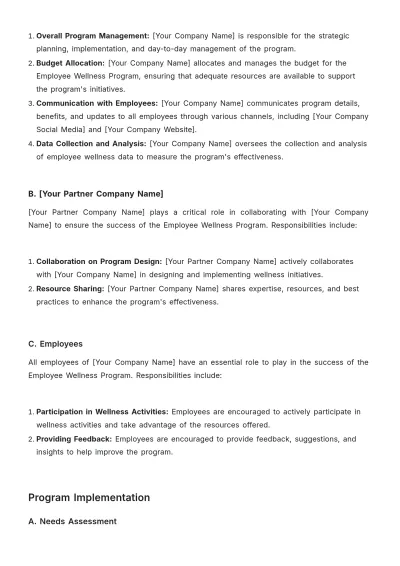 Free Employee Wellness Standard Operating Procedure Template to Edit Online
