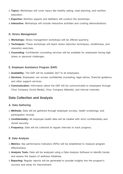Free Employee Wellness Standard Operating Procedure Template to Edit Online