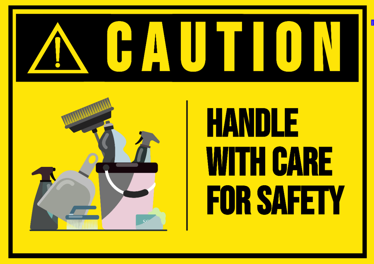Cleaning Supplies and Chemicals Safety Information Sign Template