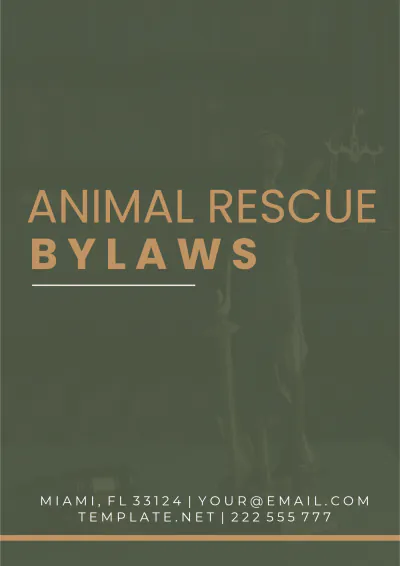Free Animal Rescue Bylaws Template to Edit Online