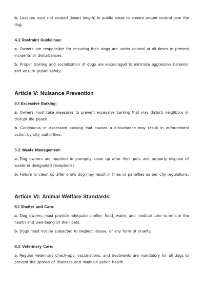 Free City Of Vancouver Dog Bylaws Template to Edit Online