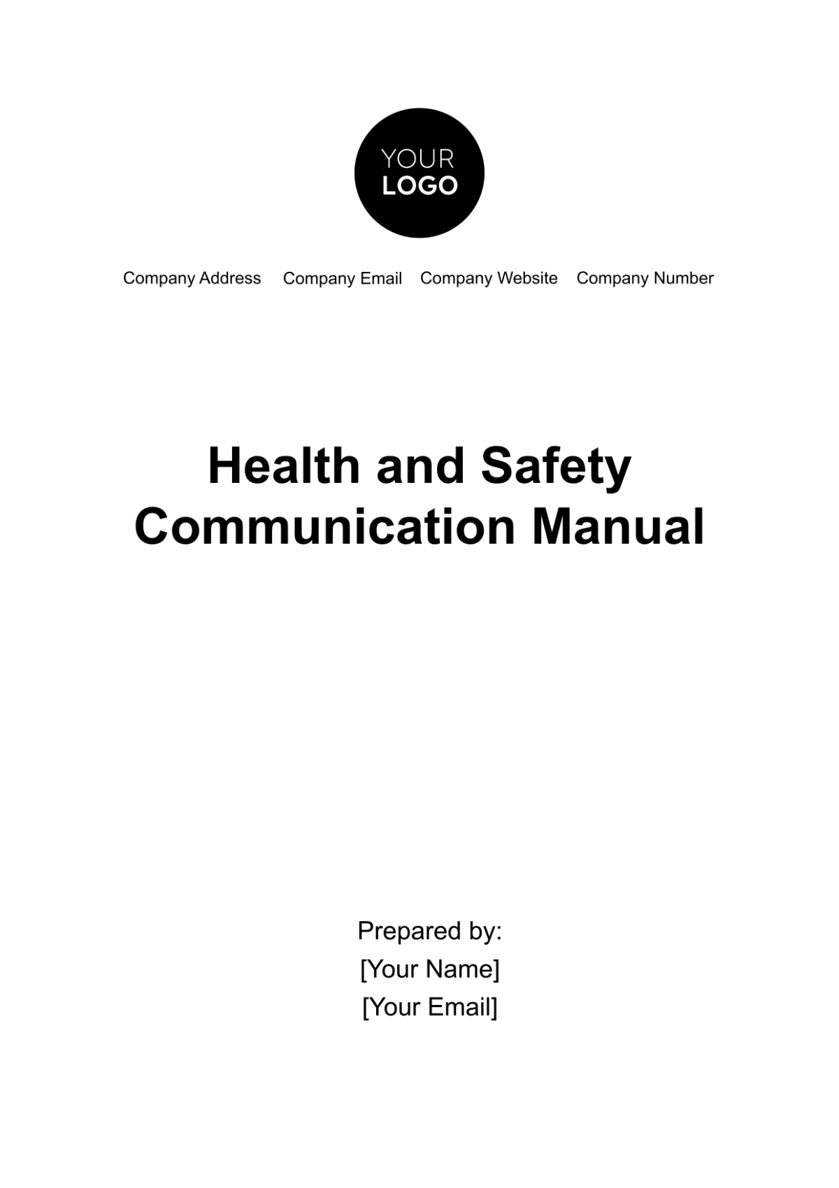 Health & Safety Communication Manual Template