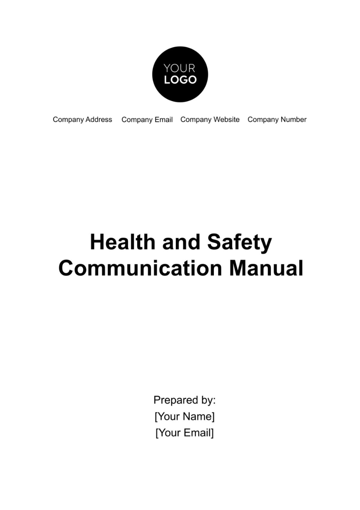 Health & Safety Communication Manual Template