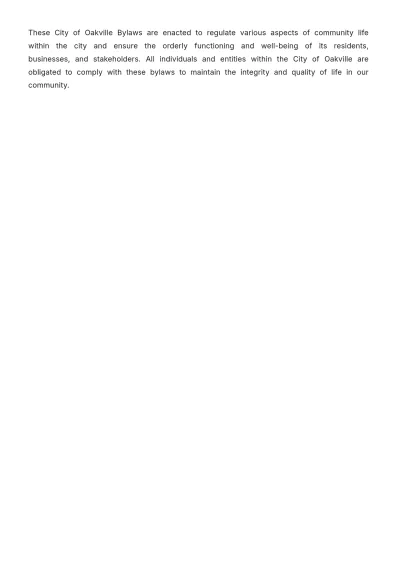 Free City Of Oakville Bylaws Template to Edit Online
