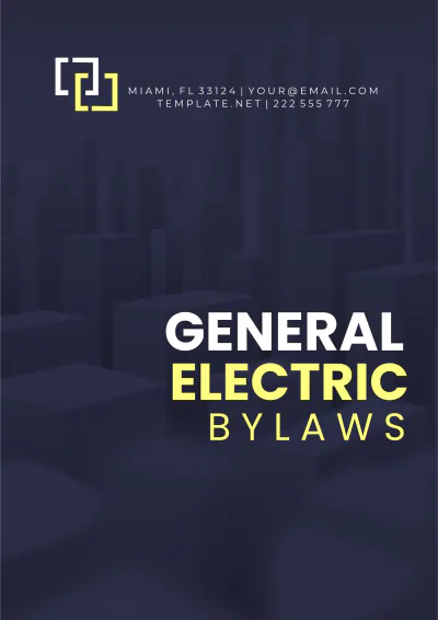 Free General Electric Bylaws Template to Edit Online