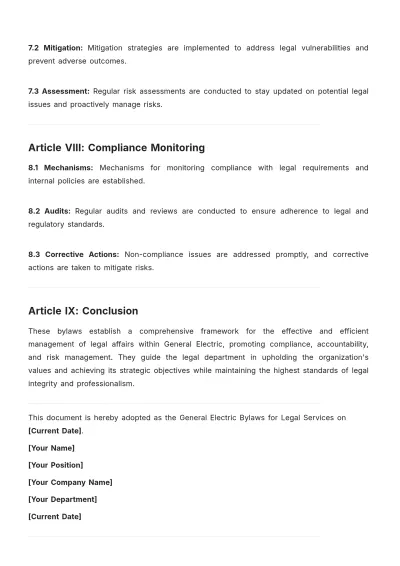 Free General Electric Bylaws Template to Edit Online