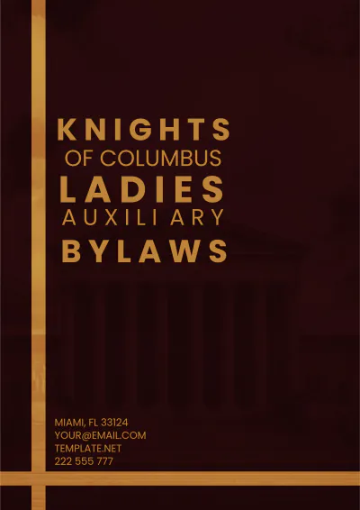 Free Knights Of Columbus Ladies Auxiliary Bylaws Template to Edit Online