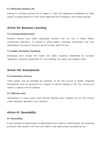 Free City Of Selkirk Bylaws Template to Edit Online