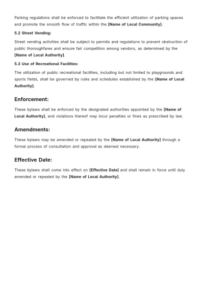 Free British Bylaws Template to Edit Online