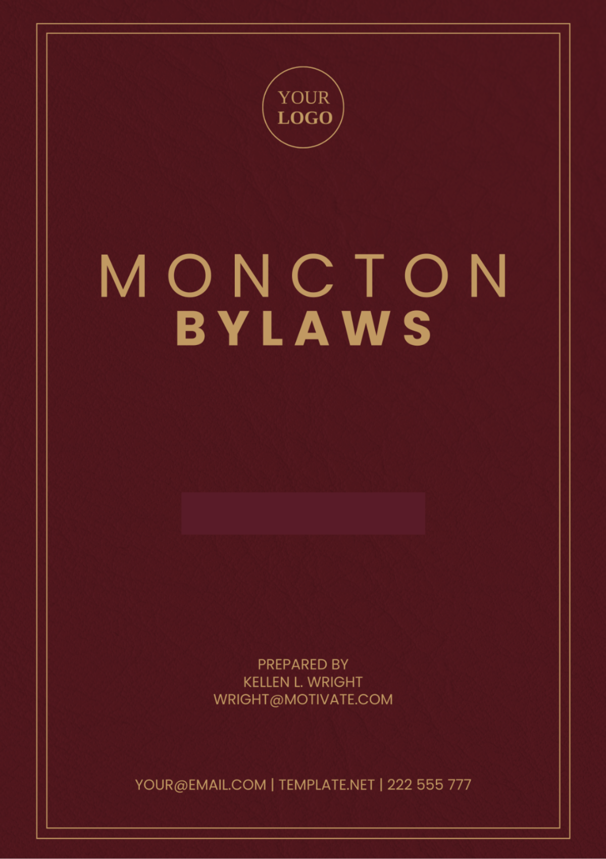 Moncton Pool Bylaws Template
