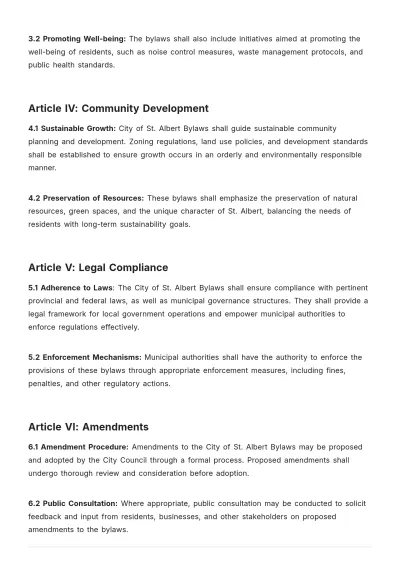 Free City Of St.Albert Bylaws Template to Edit Online
