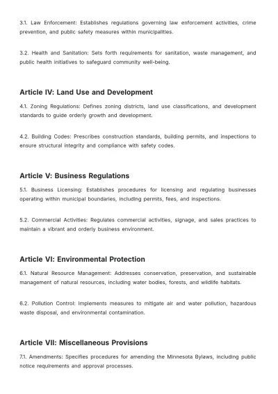 Free Minnesota Bylaws Template to Edit Online