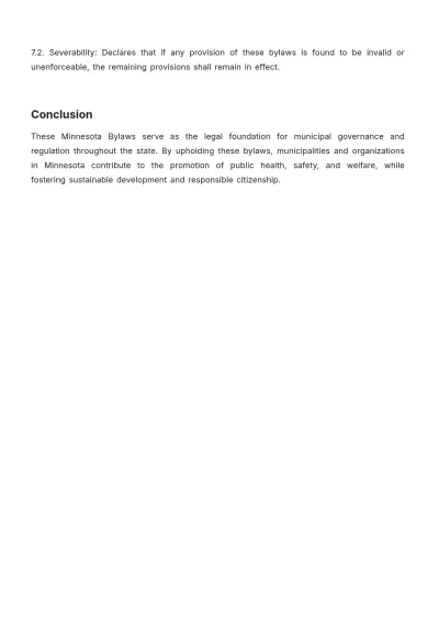 Free Minnesota Bylaws Template to Edit Online