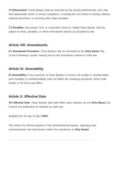Free New Bylaws Template to Edit Online