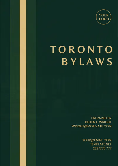 Free Toronto Bylaws Template to Edit Online