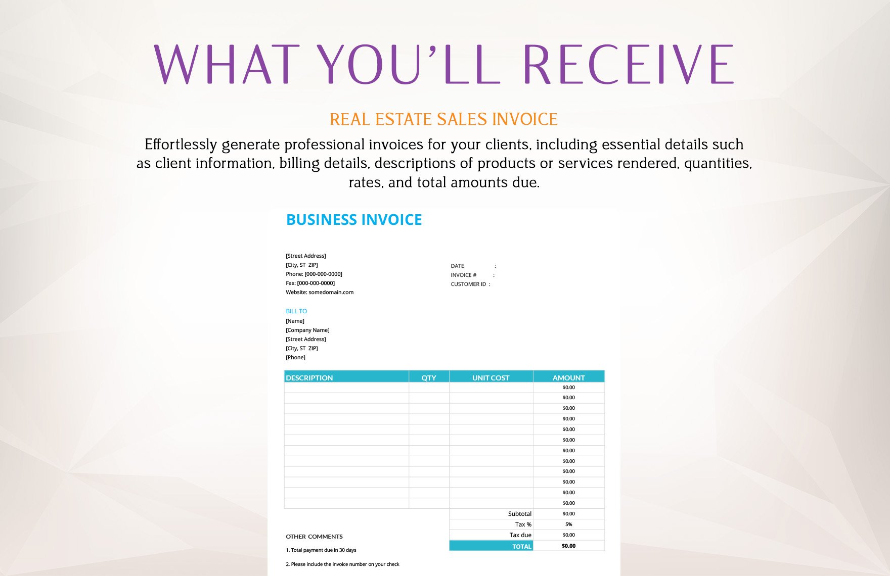 Basic Business Invoice Template