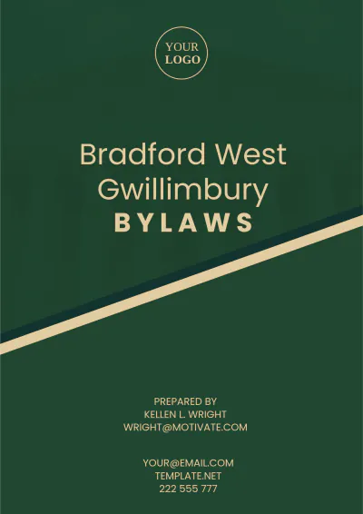 Free Bradford West Gwillimbury Bylaws Template to Edit Online