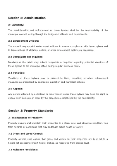 Free Bradford West Gwillimbury Bylaws Template to Edit Online