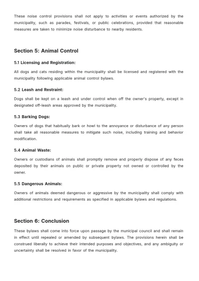 Free Bradford West Gwillimbury Bylaws Template to Edit Online