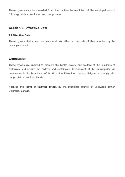 Free Chilliwack Bylaws Template to Edit Online