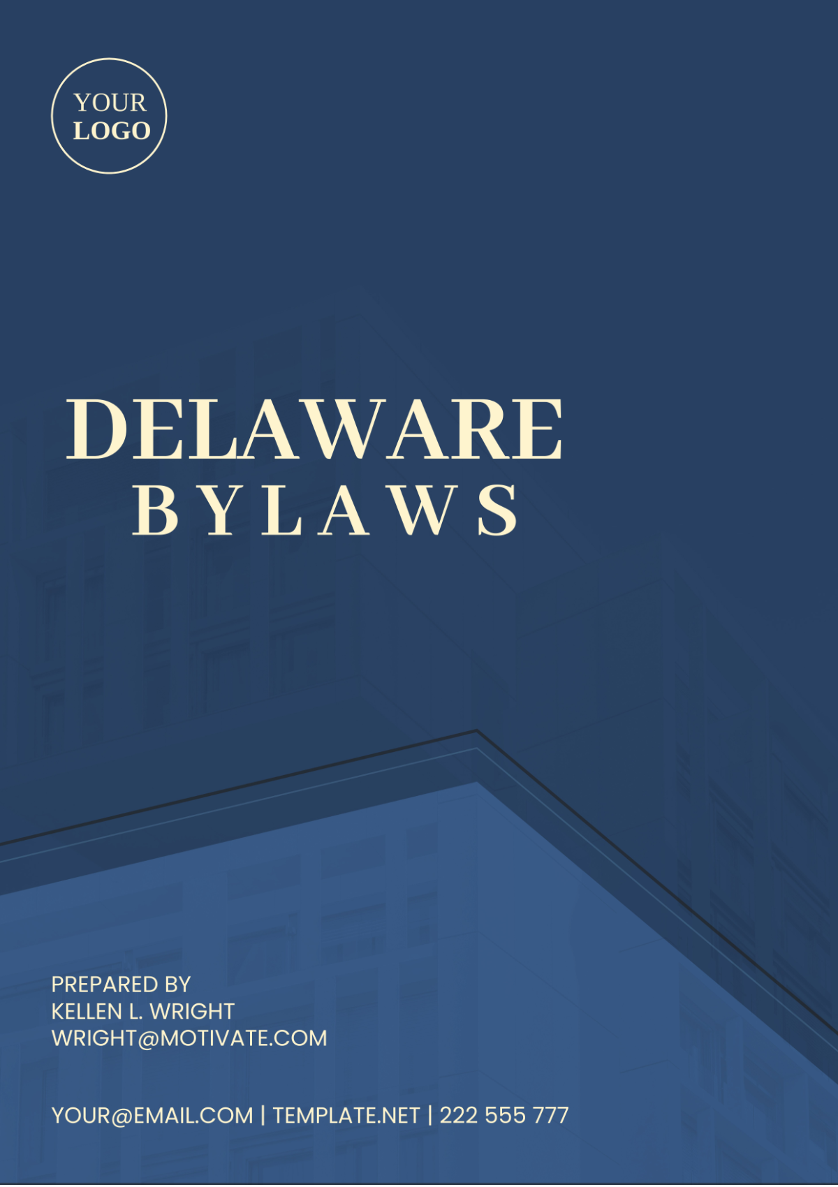 Delaware Bylaws Template