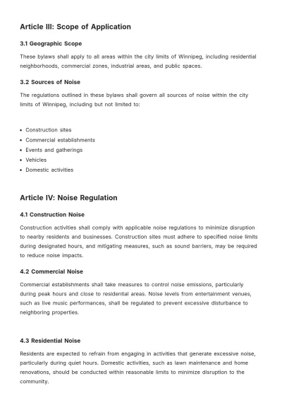 Free City Of Winnipeg Noise Bylaws Template to Edit Online