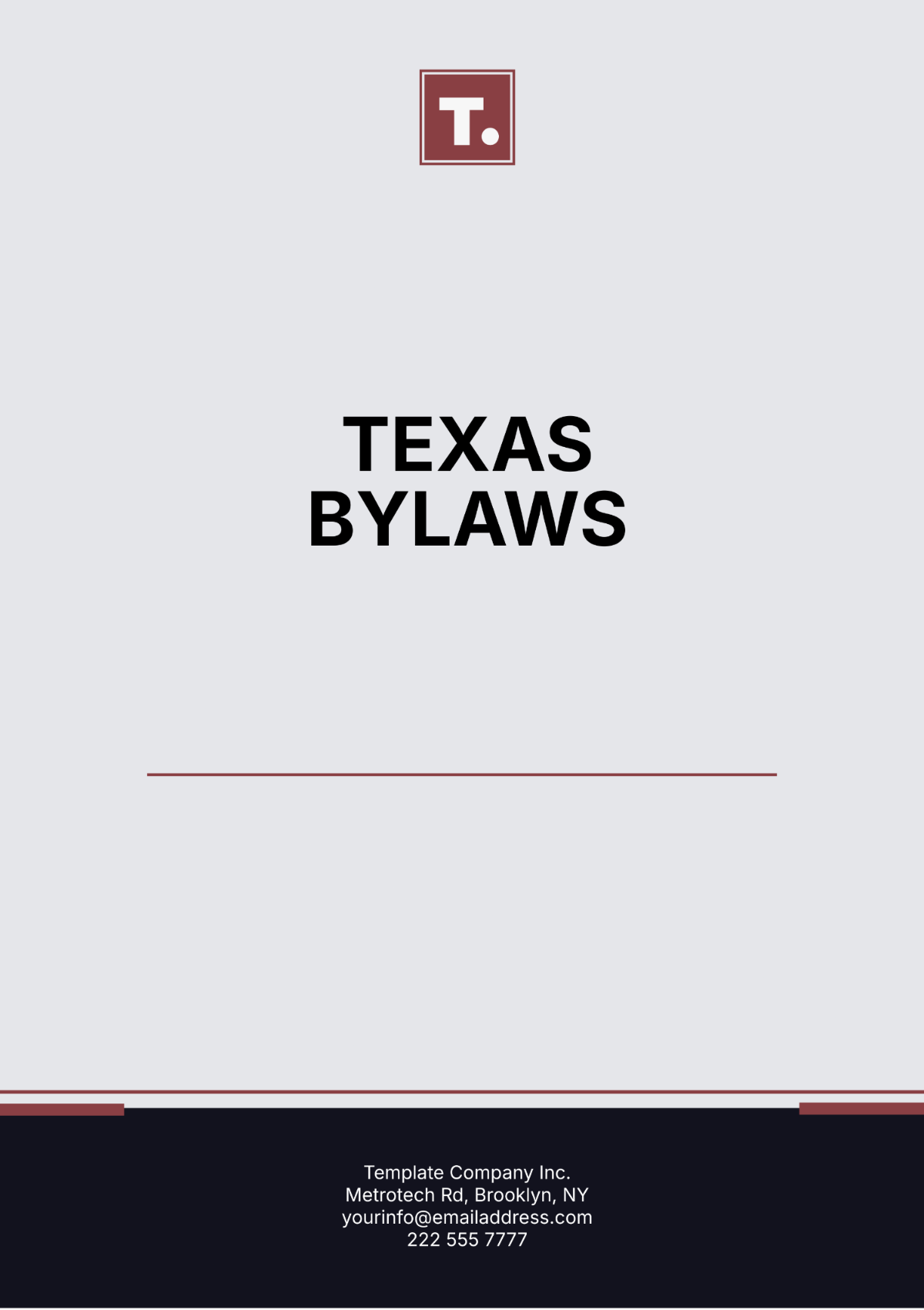 Texas Bylaws Template