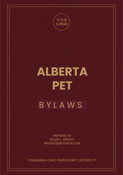 Free Alberta Pet Bylaws Template to Edit Online