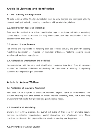 Free Alberta Pet Bylaws Template to Edit Online