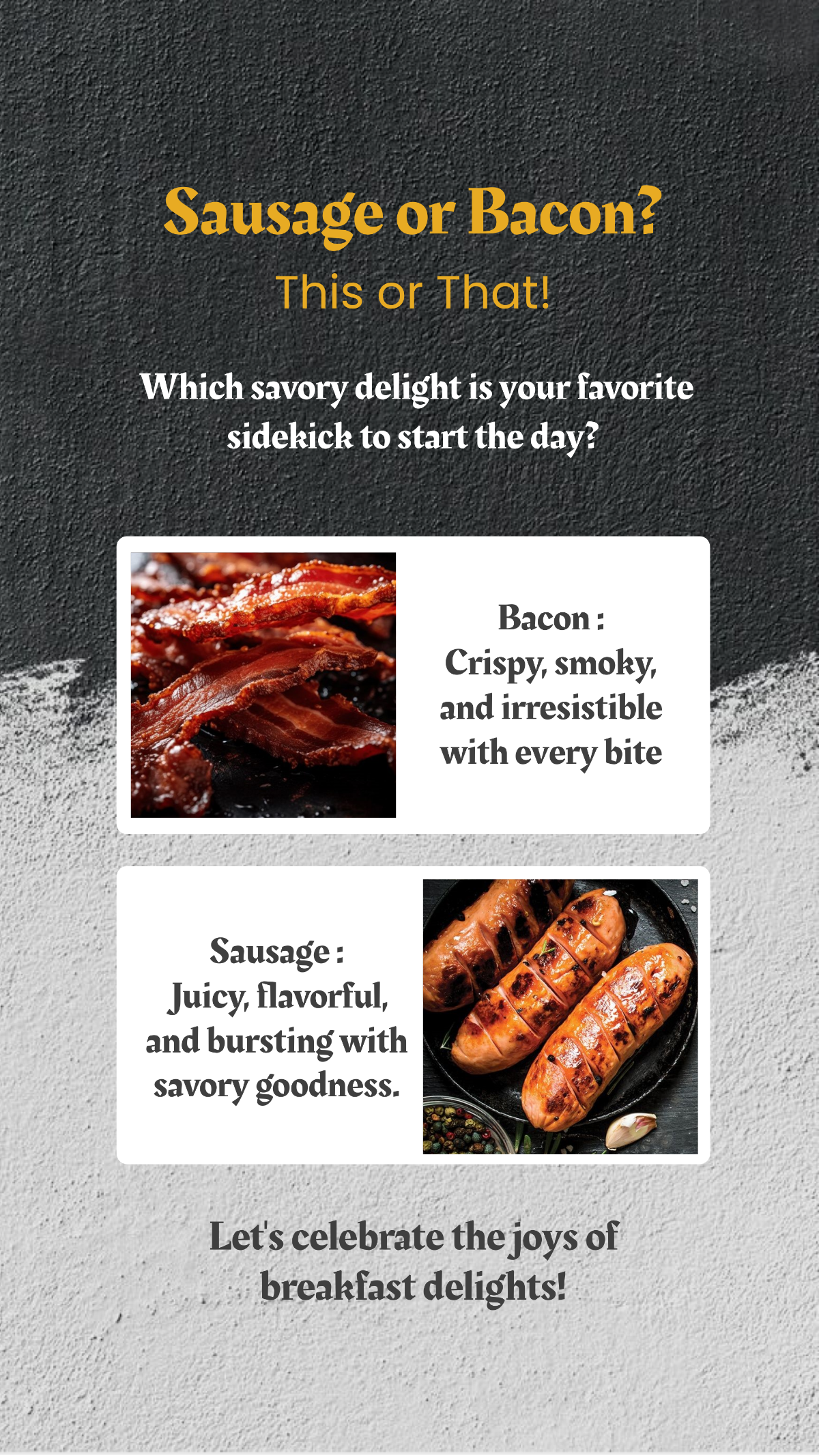 Sausage or Bacon This or That Story Template
