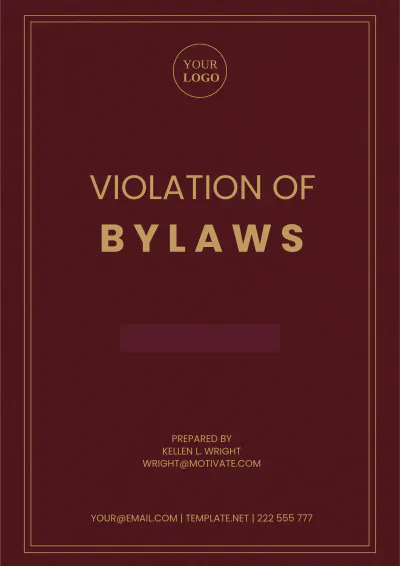 Free Violation Of Bylaws Template to Edit Online
