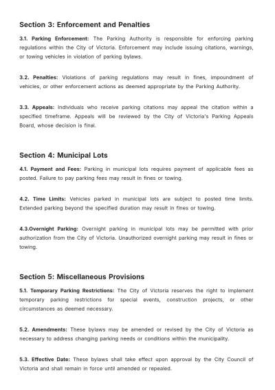 Free City Of Victoria Parking Bylaws Template to Edit Online