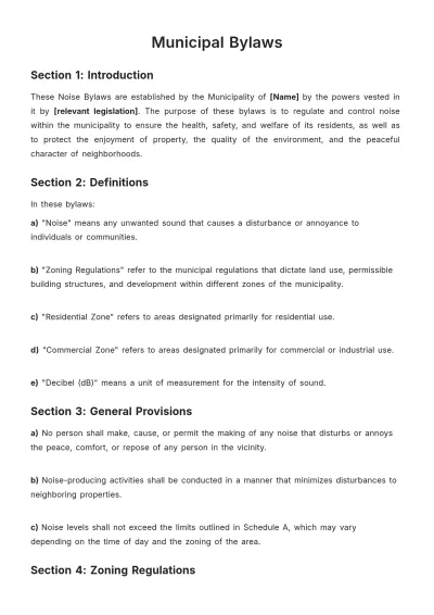 Free Municipal Bylaws Template to Edit Online
