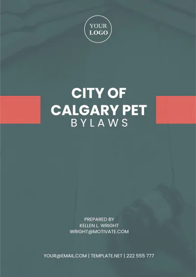 Free City Of Calgary Pet Bylaws Template to Edit Online