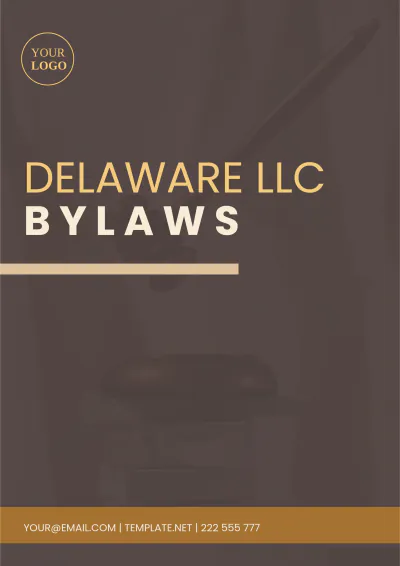 Free Delaware Llc Bylaws Template to Edit Online