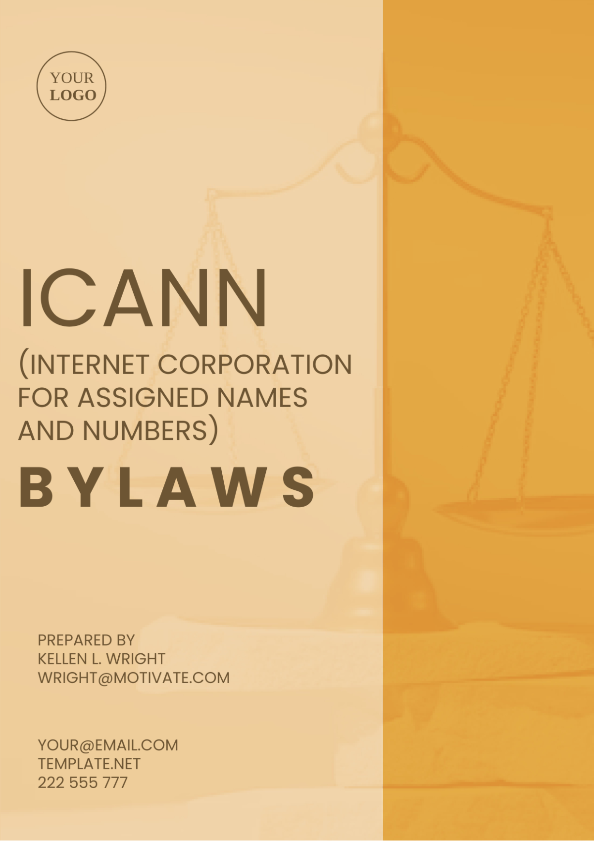 Icann (Internet Corporation For Assigned Names And Numbers) Bylaws Template