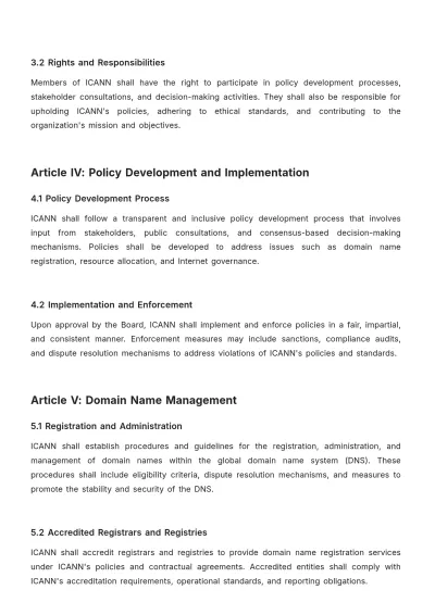Free Icann (Internet Corporation For Assigned Names And Numbers) Bylaws Template to Edit Online