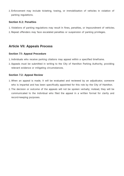 Free City Of Hamilton Parking Bylaws Template to Edit Online