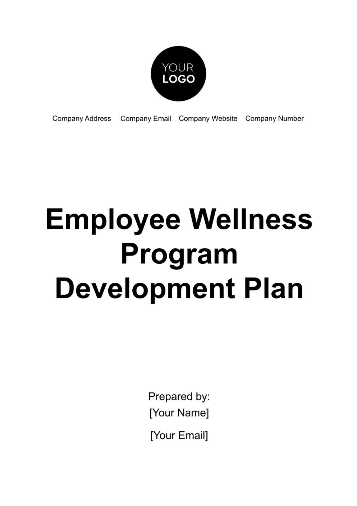 Employee Wellness Program Development Plan Template