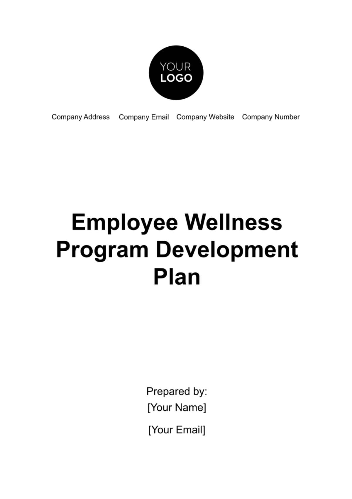 Employee Wellness Program Development Plan Template