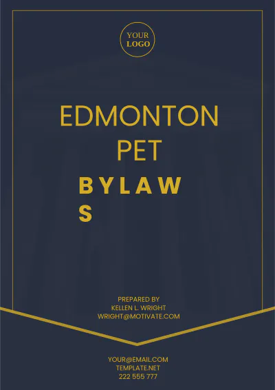Free Edmonton Pet Bylaws Template to Edit Online