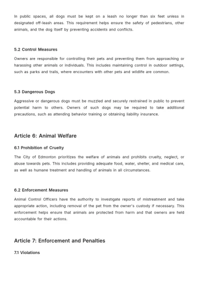 Free Edmonton Pet Bylaws Template to Edit Online