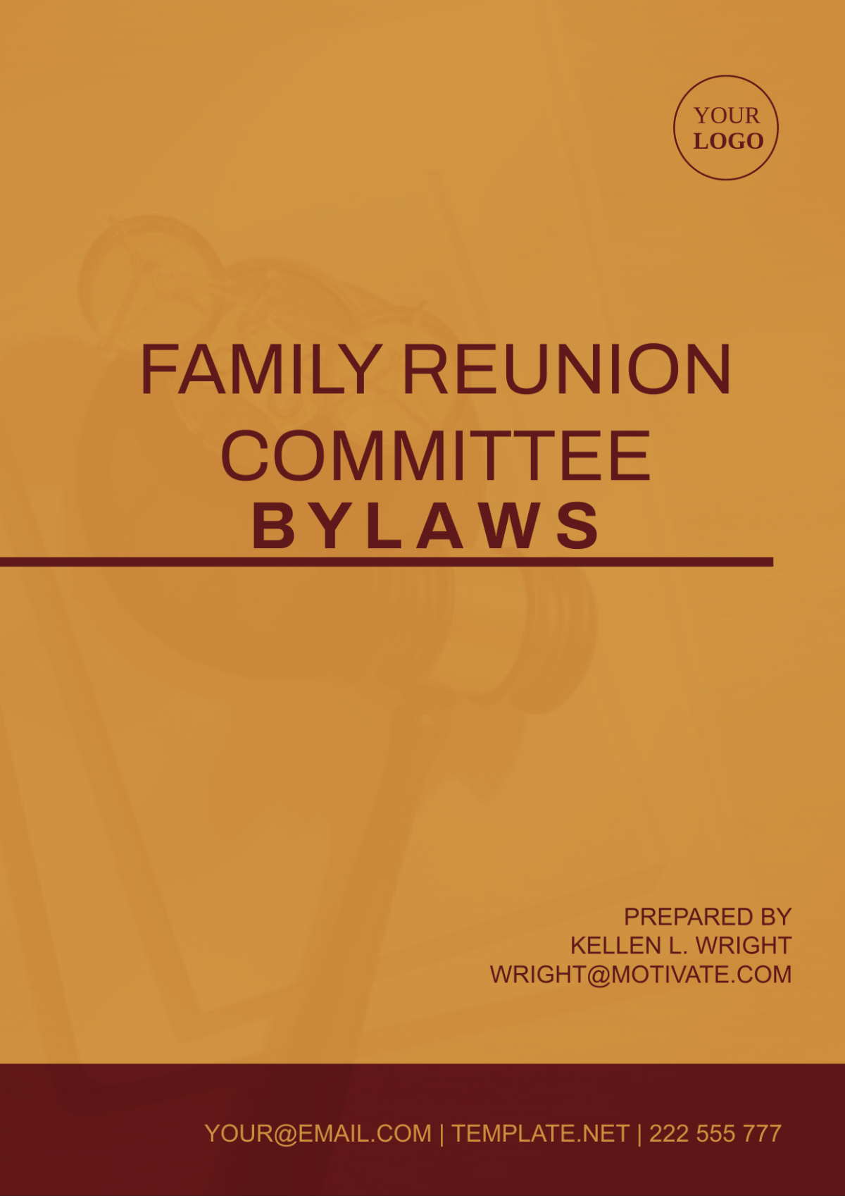 Free Family Reunion Committee Bylaws Template