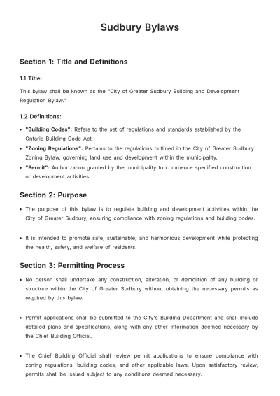Free Sudbury Bylaws Template to Edit Online